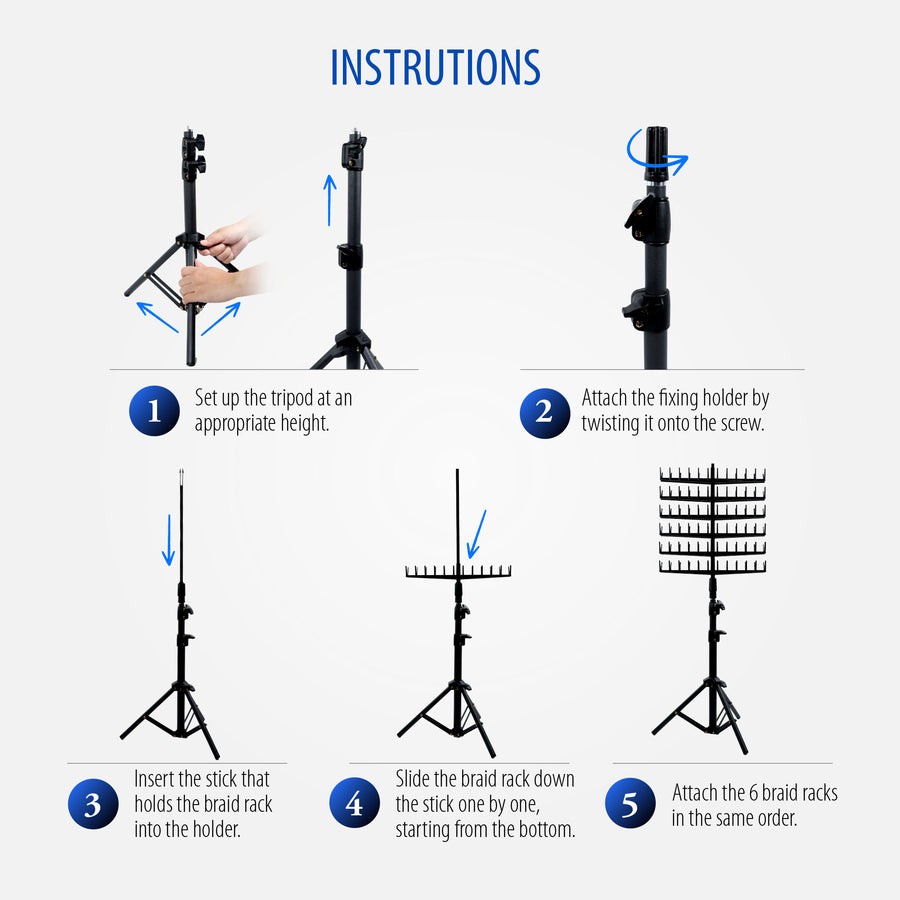 Laflare Braiding Hair Stand – Tripod Rack 144 Pegs Hair Extension Holder
