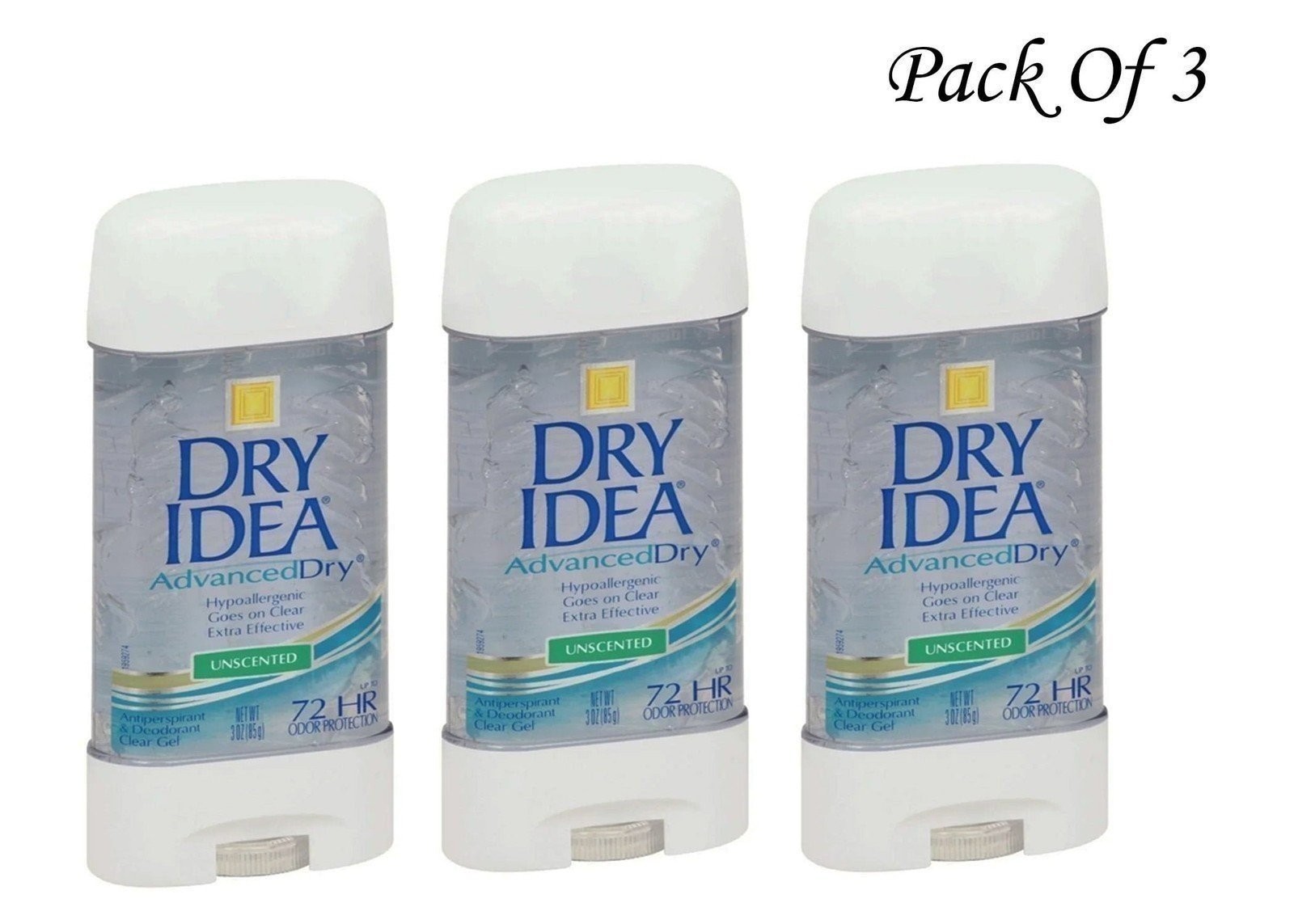 Dry Idea Antiperspirant Deodorant Gel Unscented (Pack Of 3)