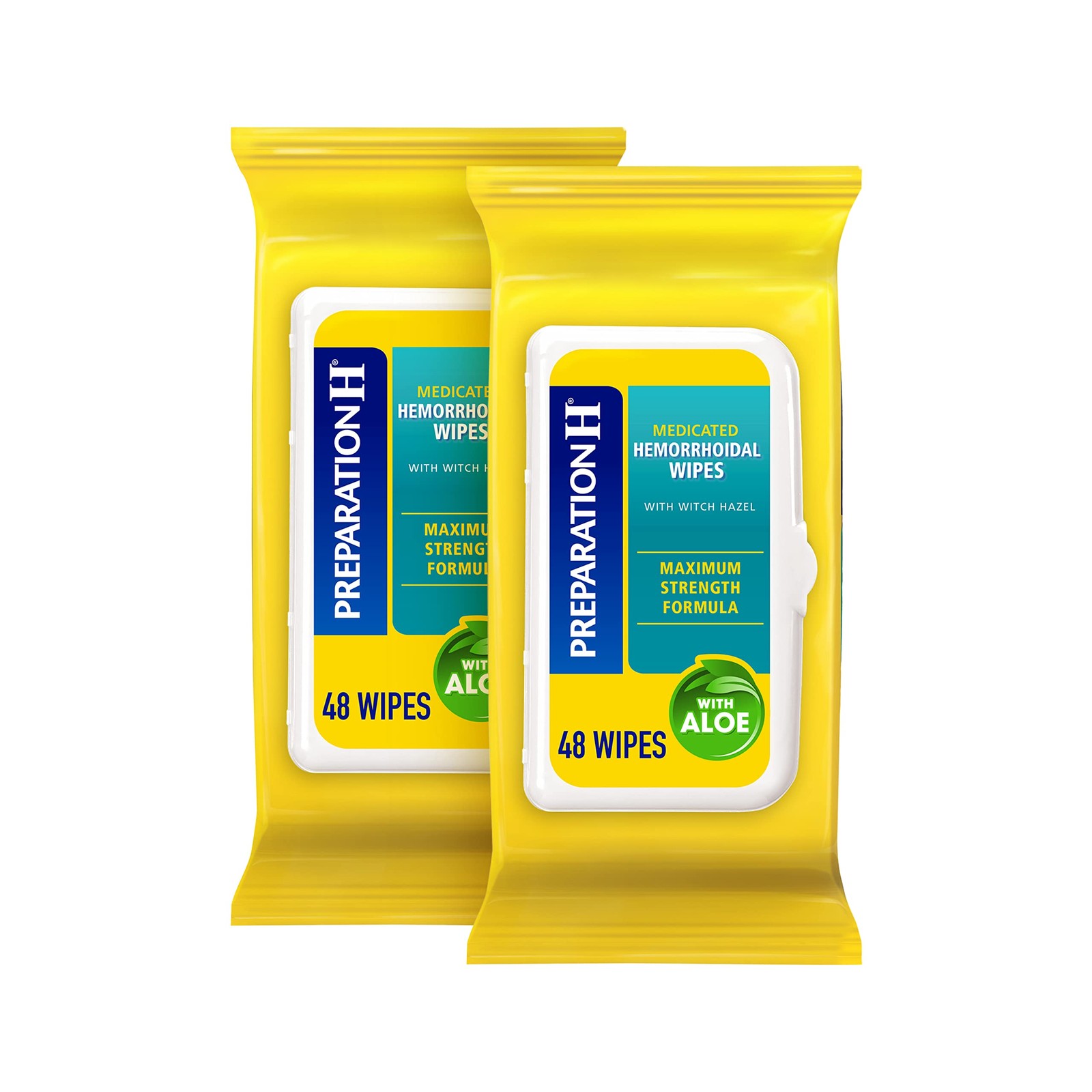 Preparation H Hemorrhoid Flushable Wipes with Witch 48 Count (Pack of 2)