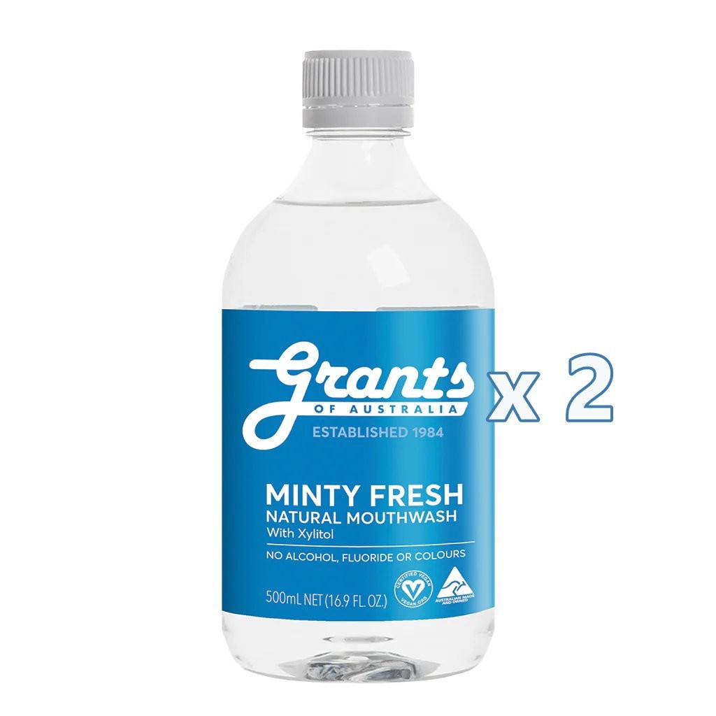 2 x Grants Of AustraliaNatural Mouthwash Minty Fresh 500ml