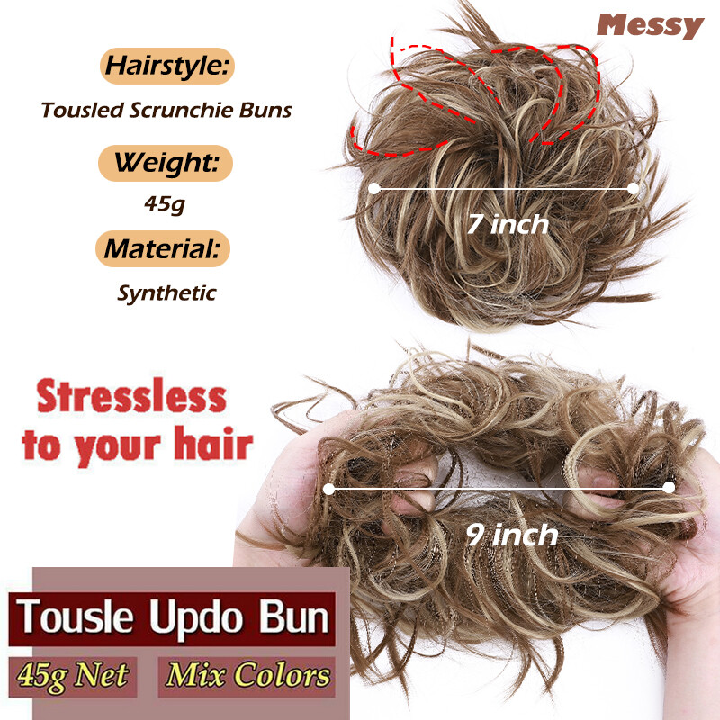 85G Thick Real as Human Messy Bun Hair Piece Scrunchie Updo Wrap Hair Extension