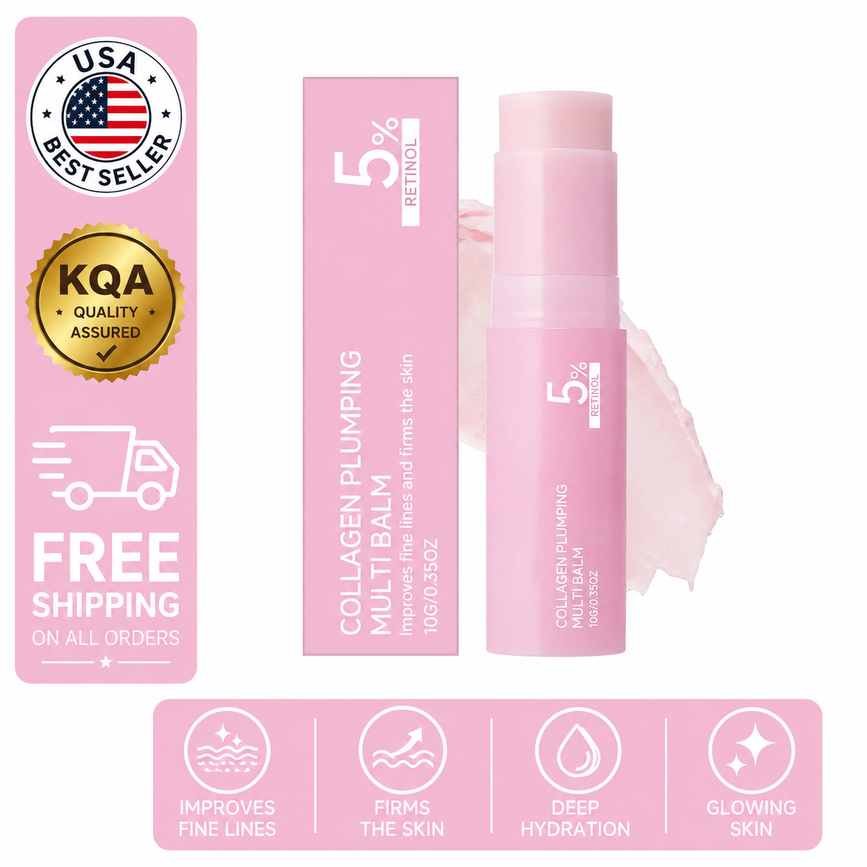 Pink Collagen Plumping Muti Balm K-Beauty Firming Brightening & Anti-aging 10g