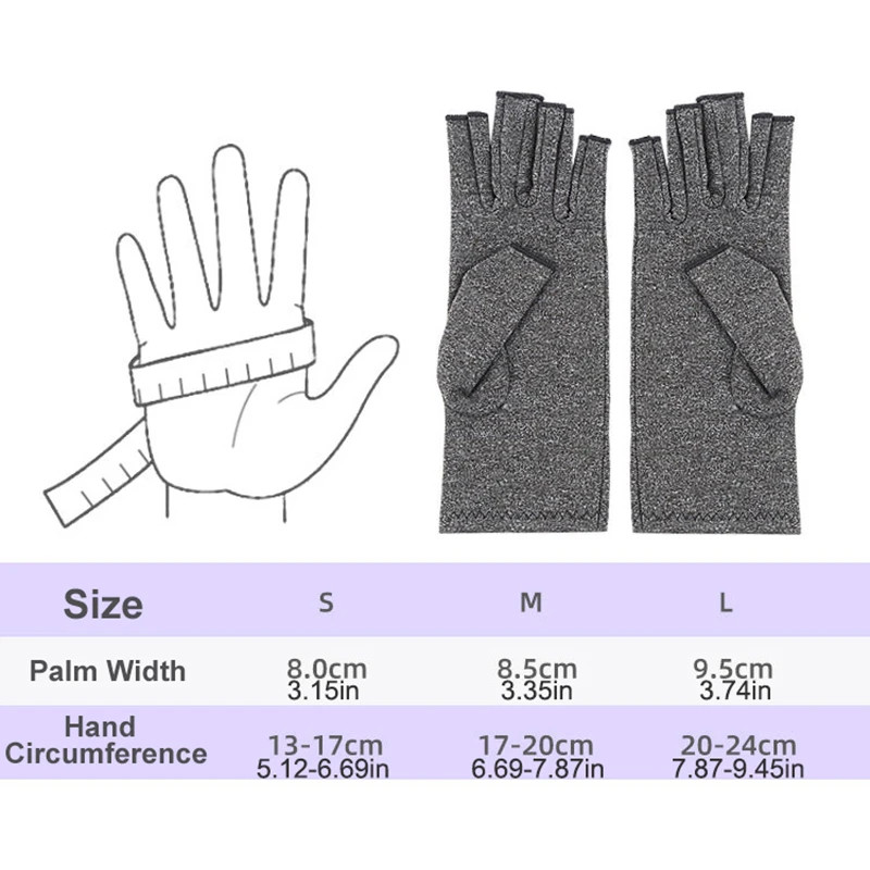 Medical Arthritis Gloves Compression Copper Pain Relief Hand Wrist Support Brace