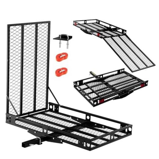 Hitch Cargo Carrier with Ramp, 49 ” x 28” Folding Hitch Mount Mobility