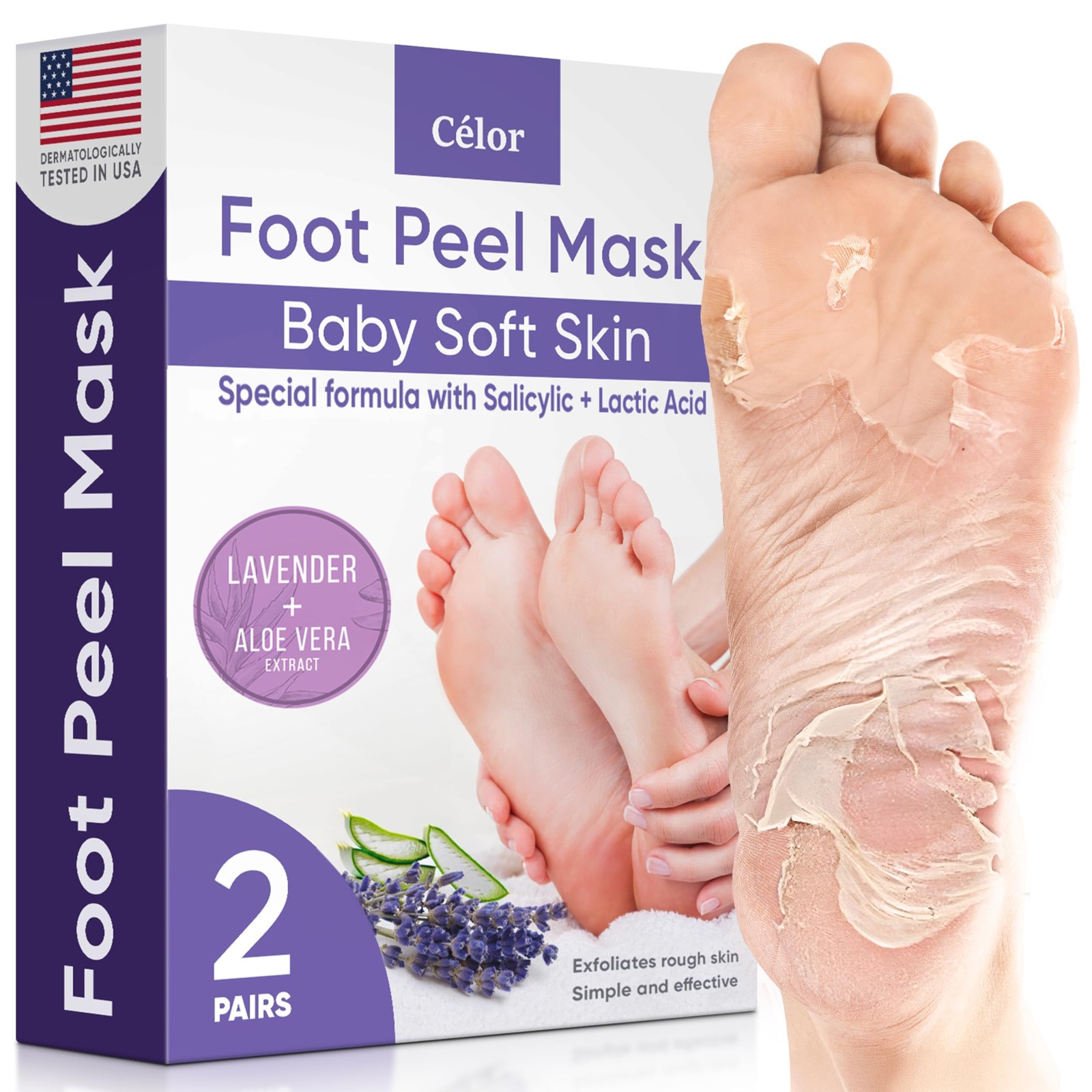 Foot Peel Mask – for Baby Soft Skin – 2 Pair (Pack of 1), White