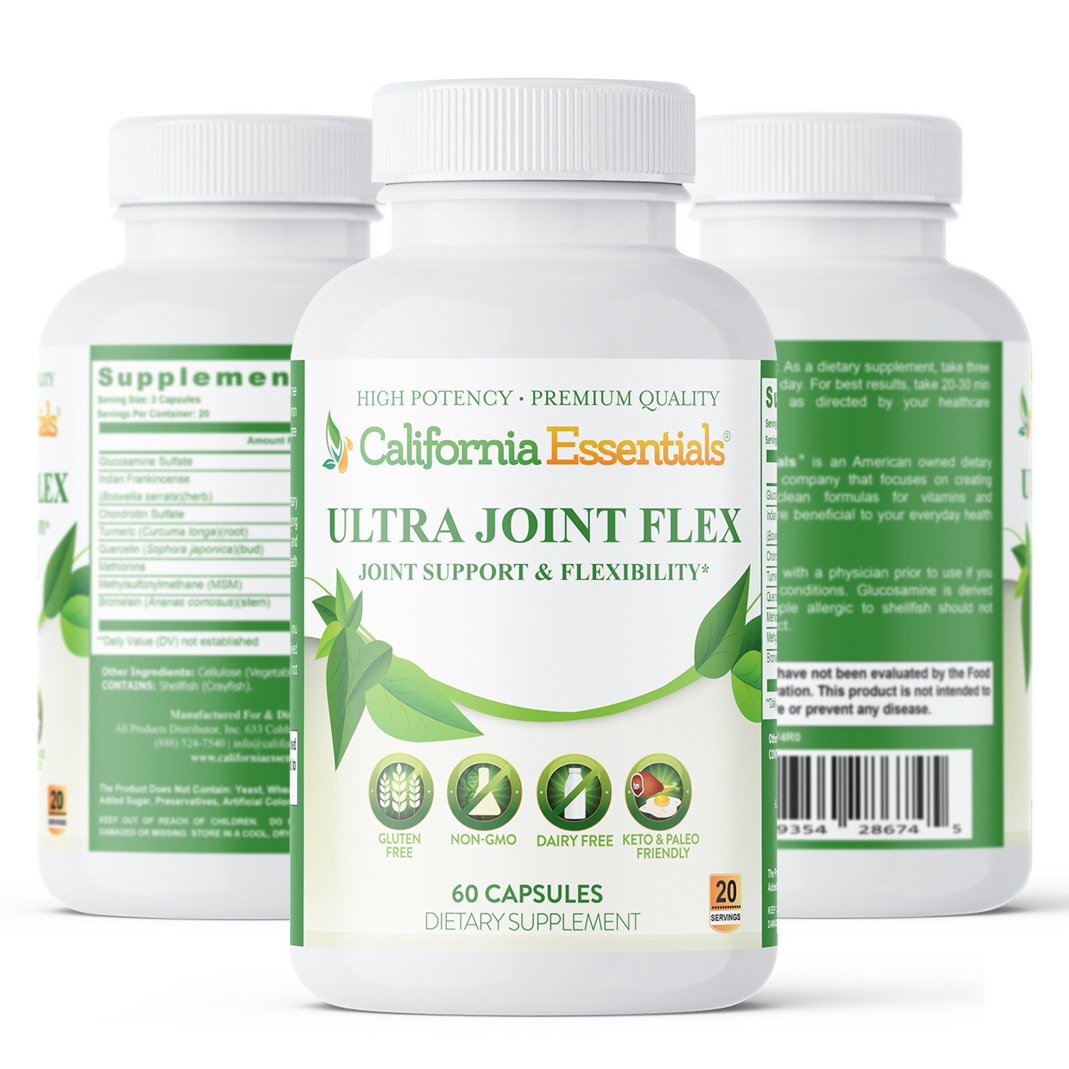 Joint Flex Support, Turmeric, Pain Relief, Increased Joint Stability – 180 Caps