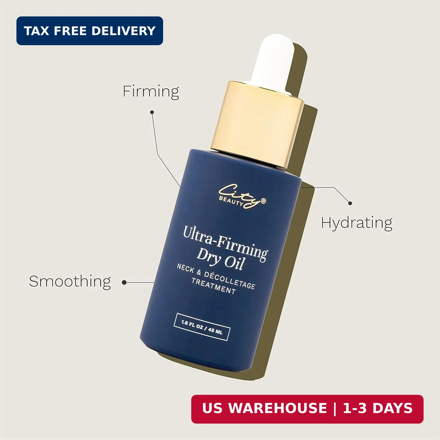 City Beauty Ultra-Firming Dry Oil – Neck & Décolletage Treatment – Hydrate & Lif