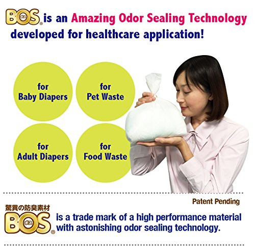 BOS Amazing Odor Sealing Disposable Bags for 90 Count (Pack of 1), White