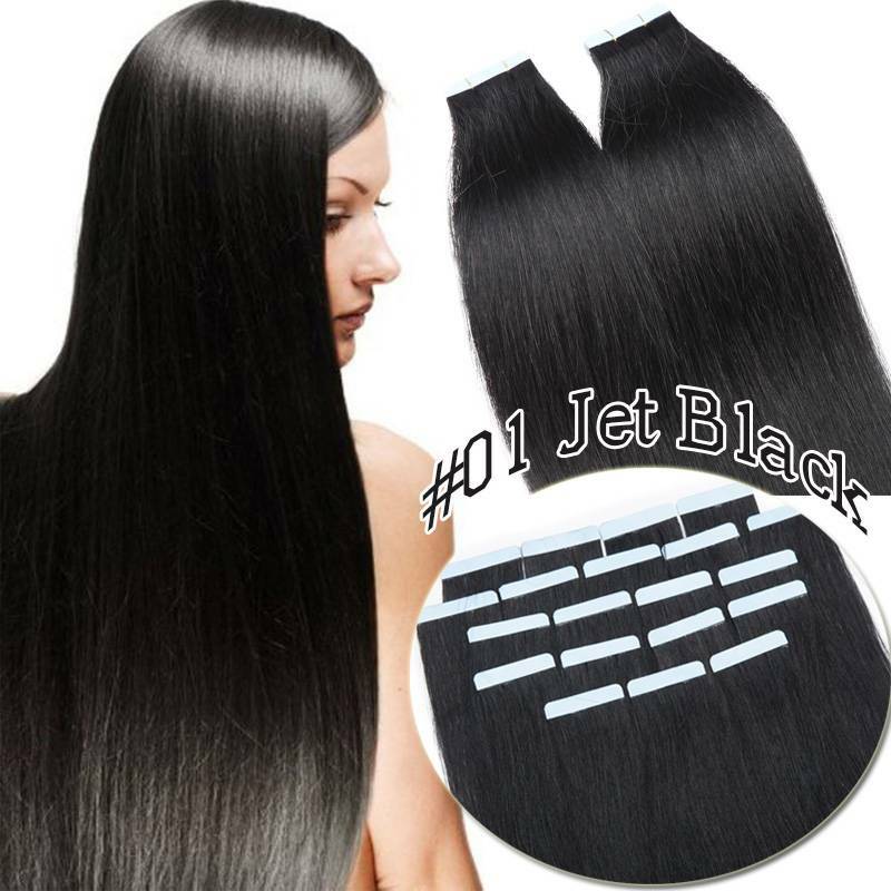 Thick 200g 80pcs Tape In Remy Human Hair Extensions Skin Weft FULL HEAD BLONDE F