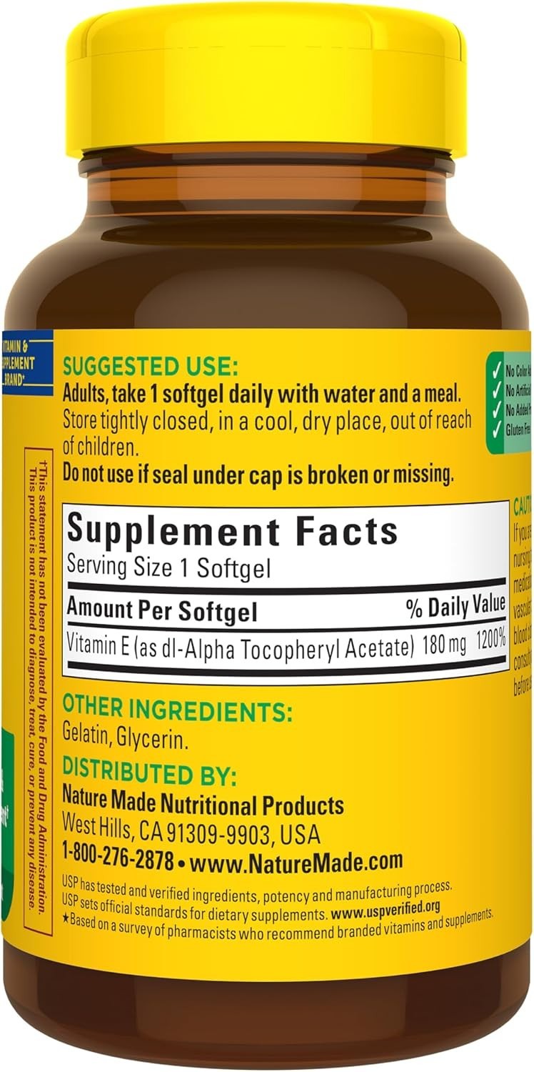 Vitamin E 400 IU Softgels – Antioxidant & Skin Support for Healthy Aging