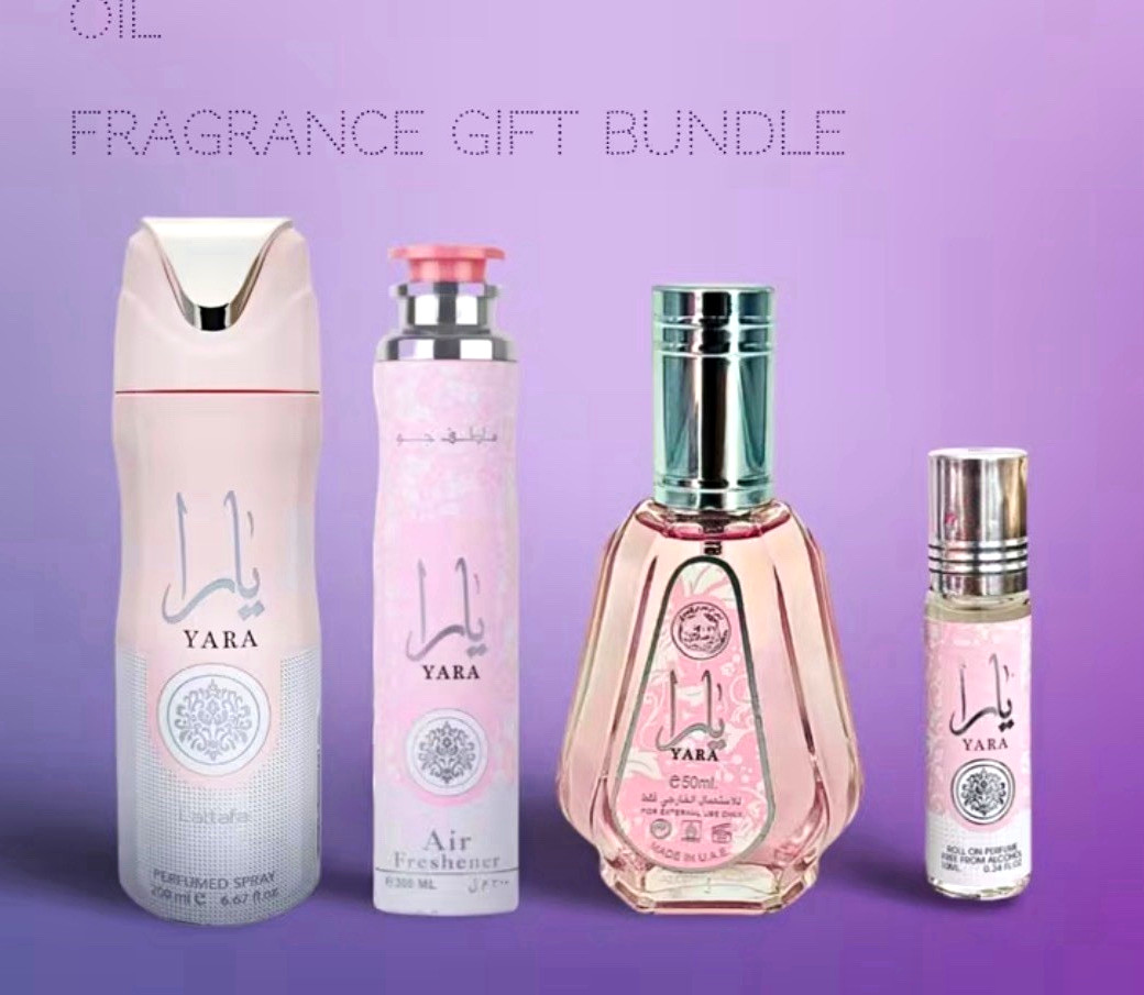 Lattafa Yara Alcohol-Free Gift Set: Deodorant Spray, Air Freshener, 50mL
