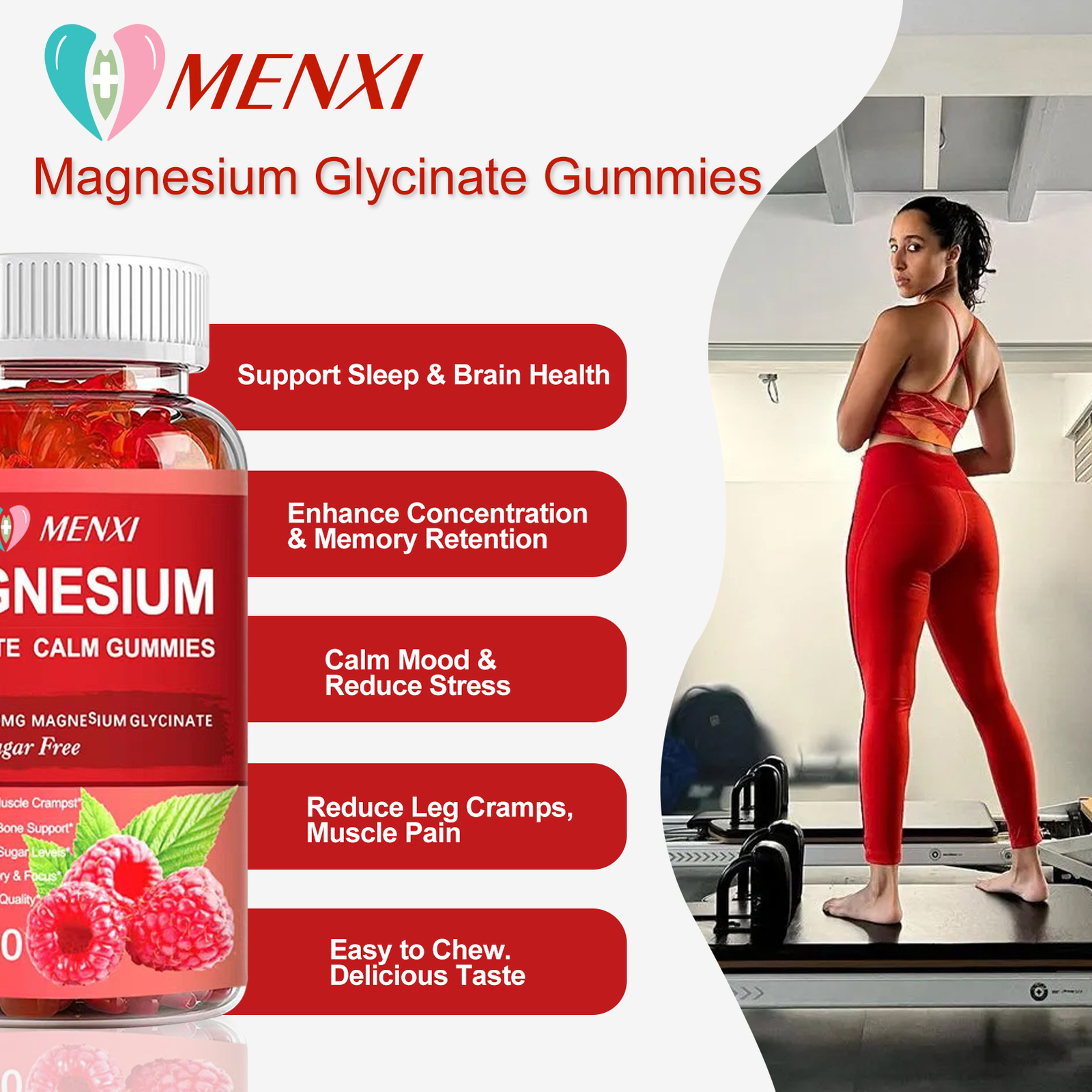 400mg Magnesium Glycinate Gummies High Strength Fatigue Bone Health 2×60 Gummy