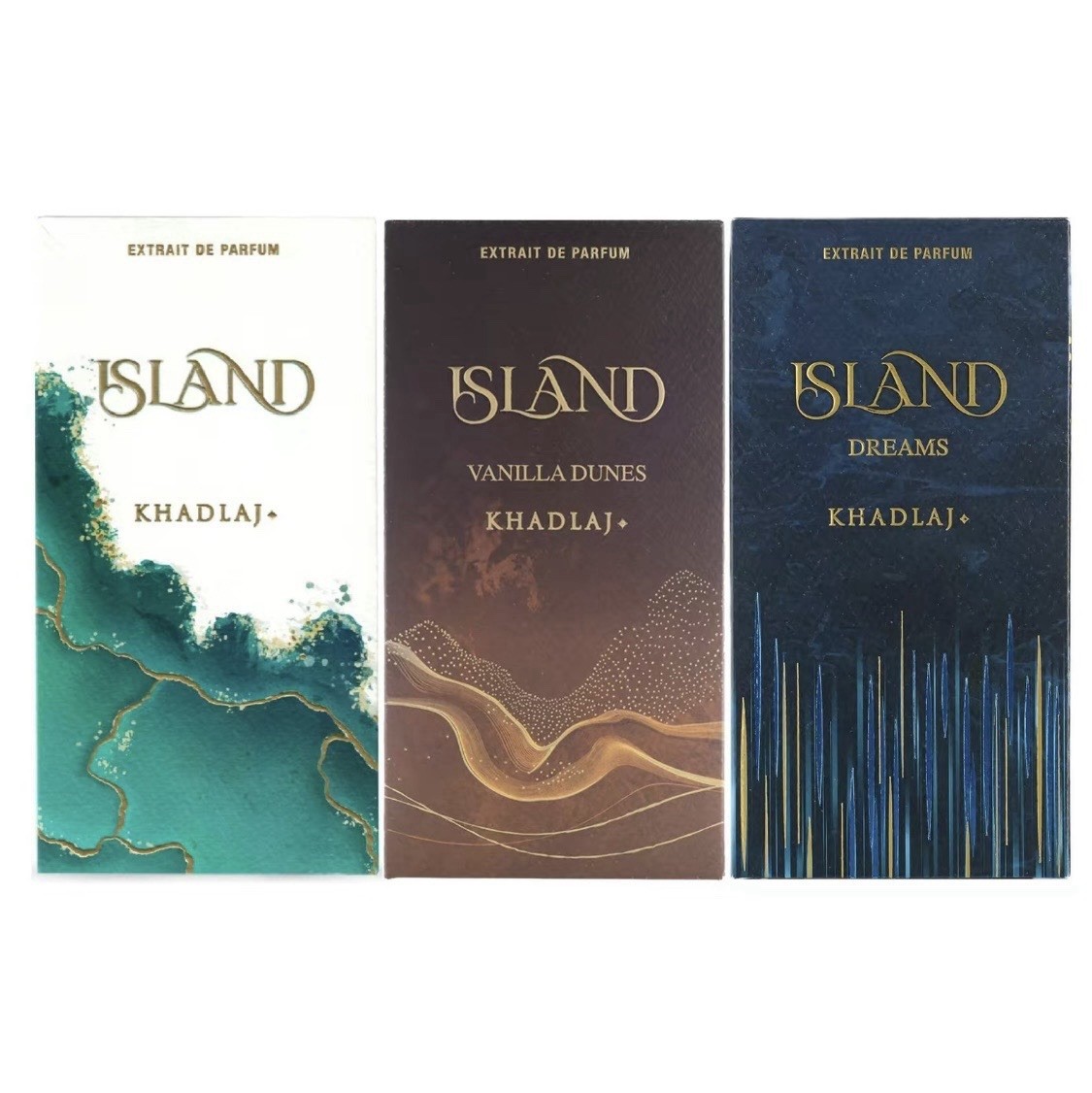 Khadlaj Island Collection Extrait De Parfum Spray for Unisex 3.4 oz/100ml x3