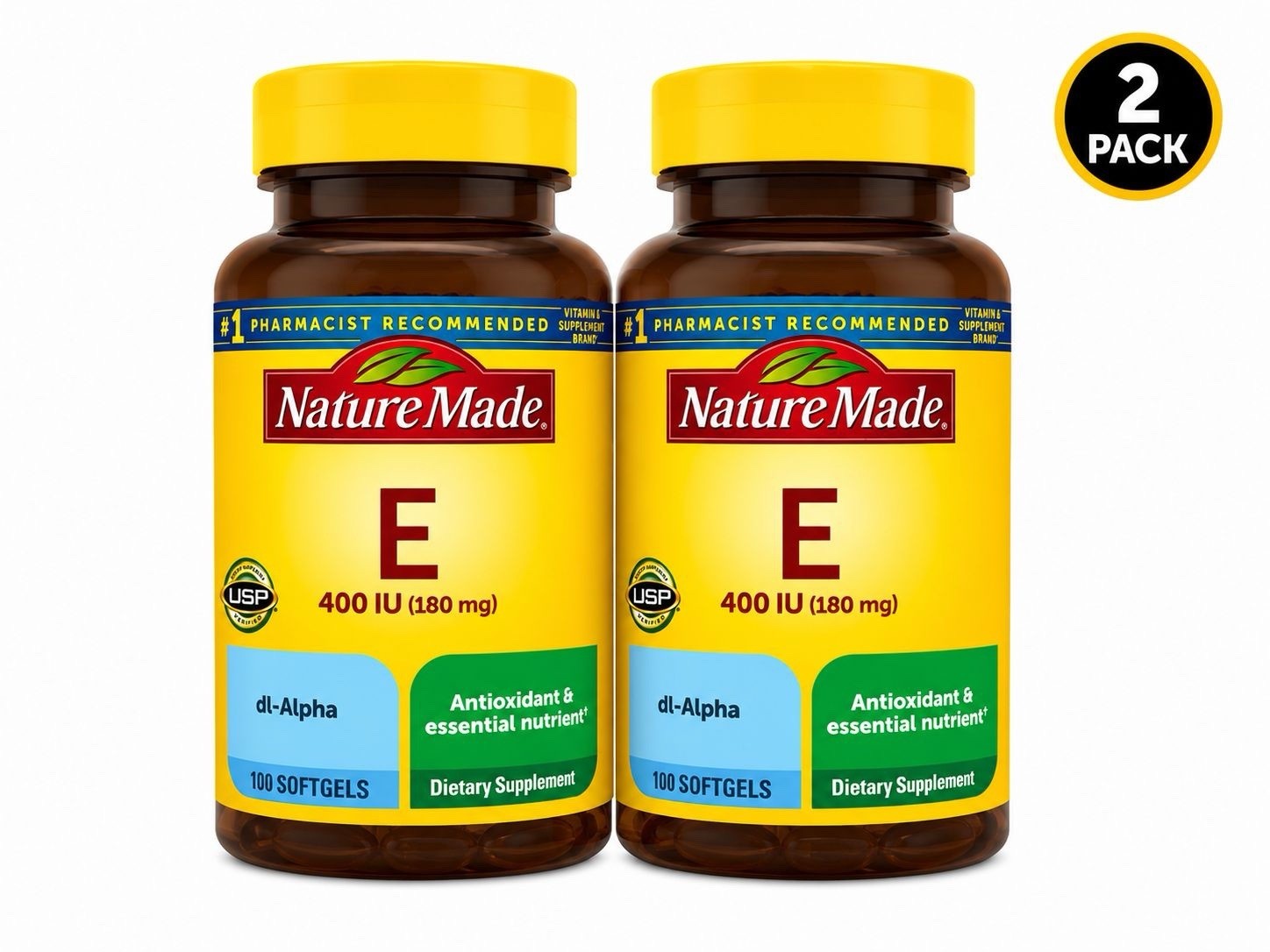 (2 Pack) Nature Made E 400iu Exp: 03-2030+ M39