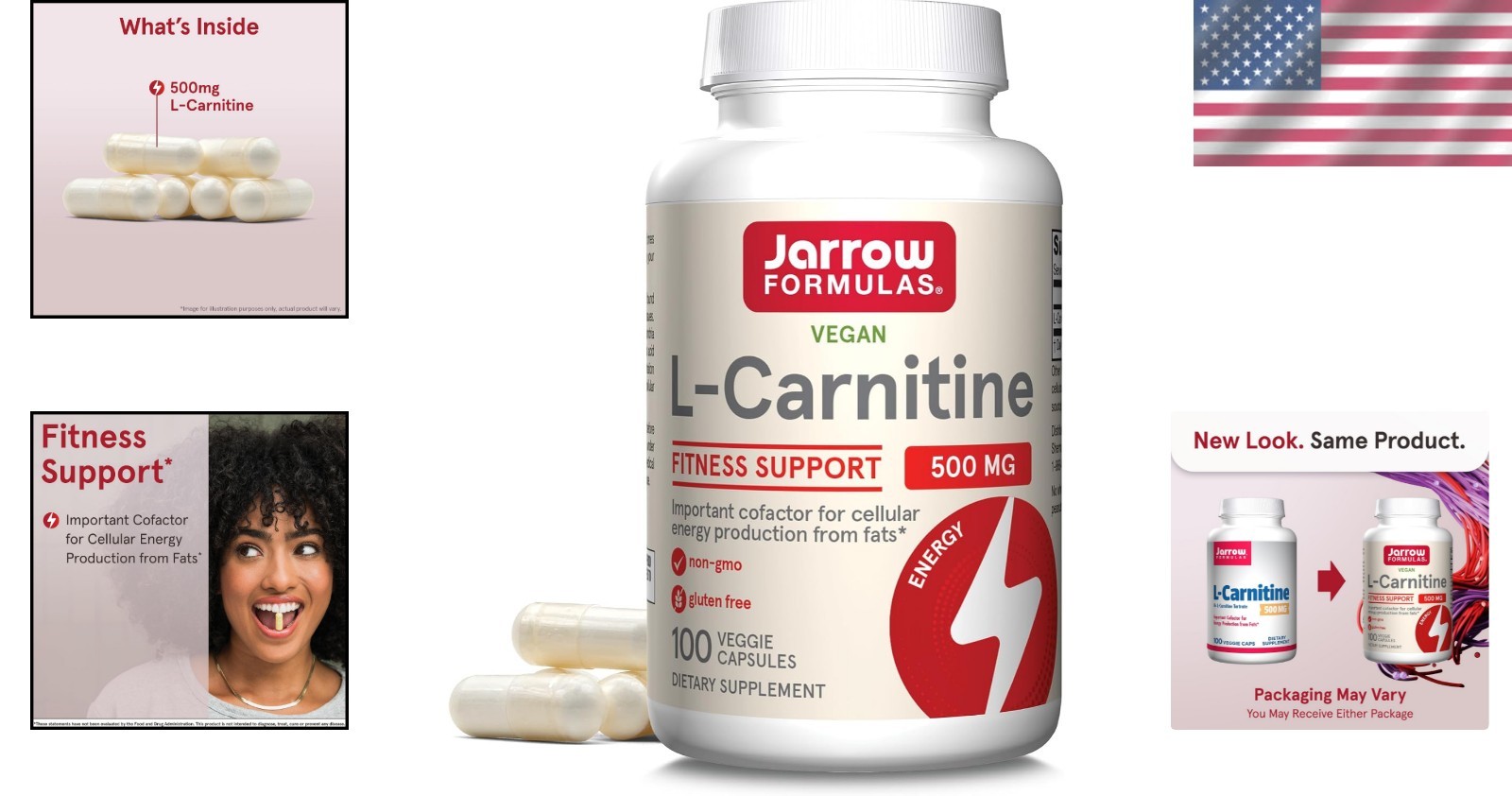 L-Carnitine 500 mg – 100 Capsules for Energy Support & Fat Metabolism