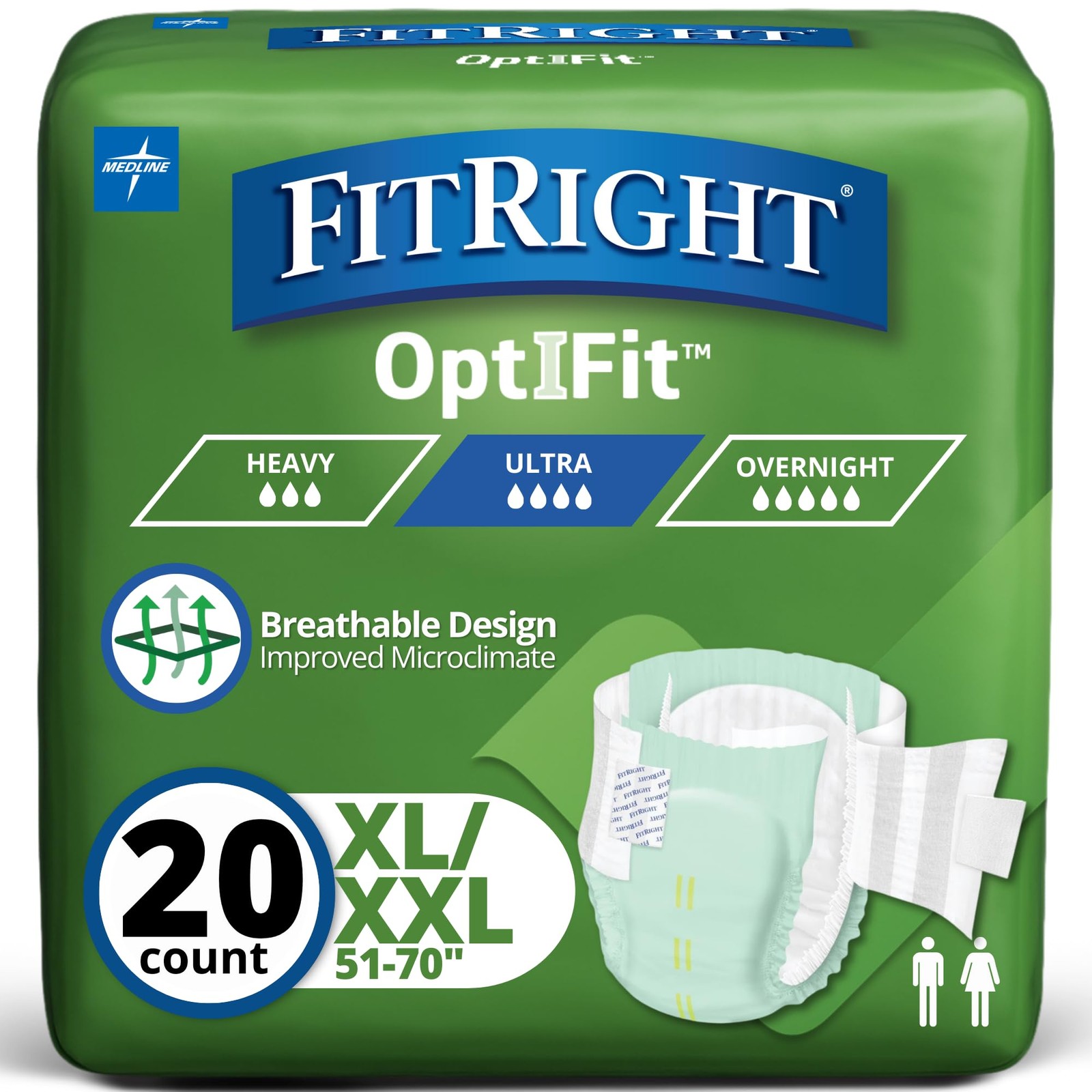 Unisex Briefs XXL 48 Count Total Protection Absorbent Underwear