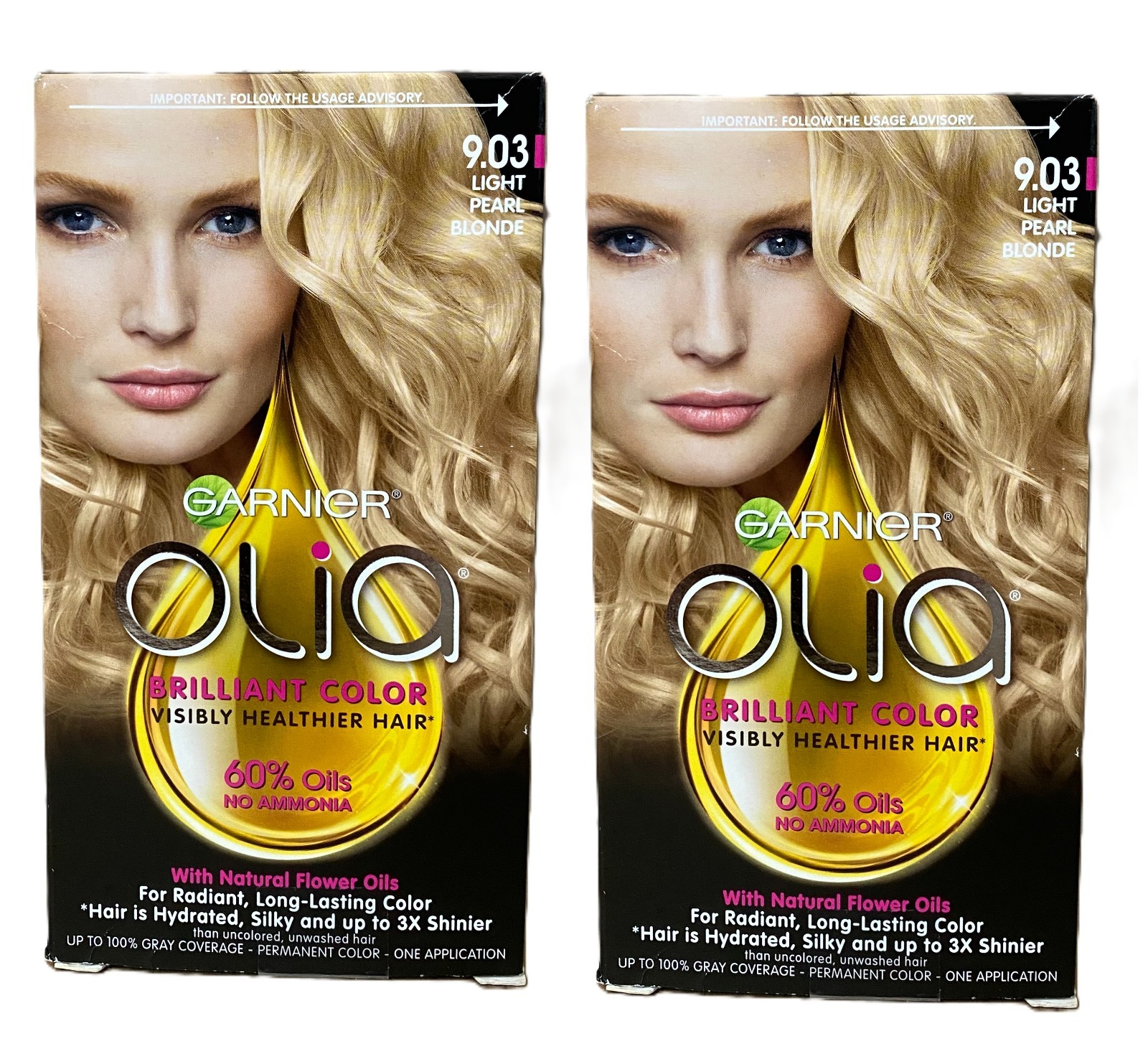 2 of Garnier Olia Ammonia Free Permanent Hair Color 9.03 LIGHT PEARL BLOND