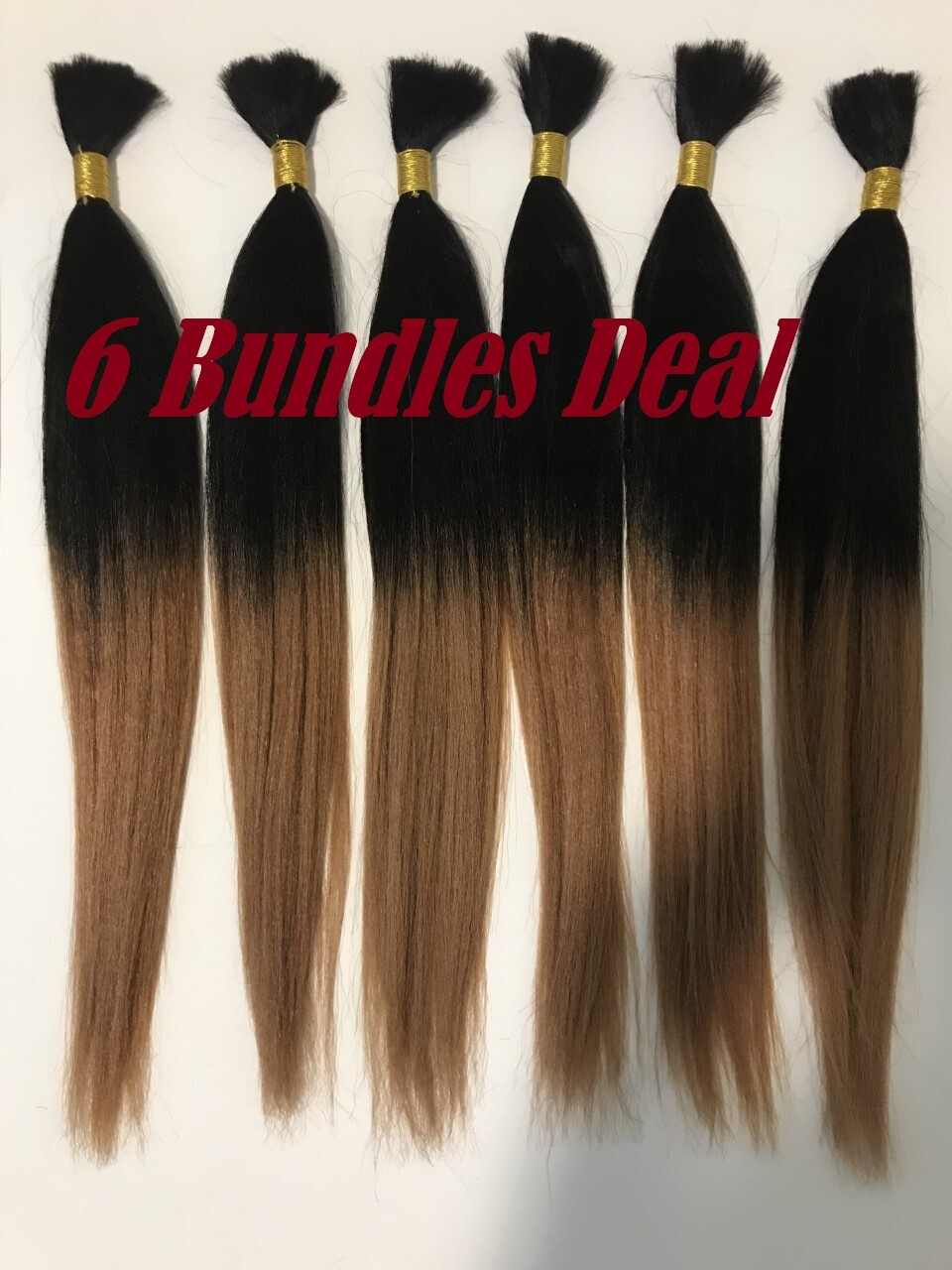 **6 BUNDLES DEAL** 100% HUMAN HAIR/YAKI BULK/STRAIGHT/16″~22″/BRAIDING/
