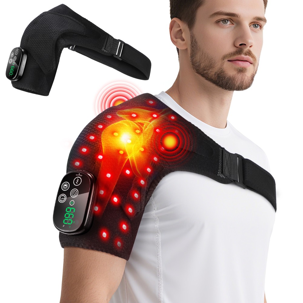 Upgraded Cordless Red Light Therapy for Shoulder with Massage– 5000Mah Battery