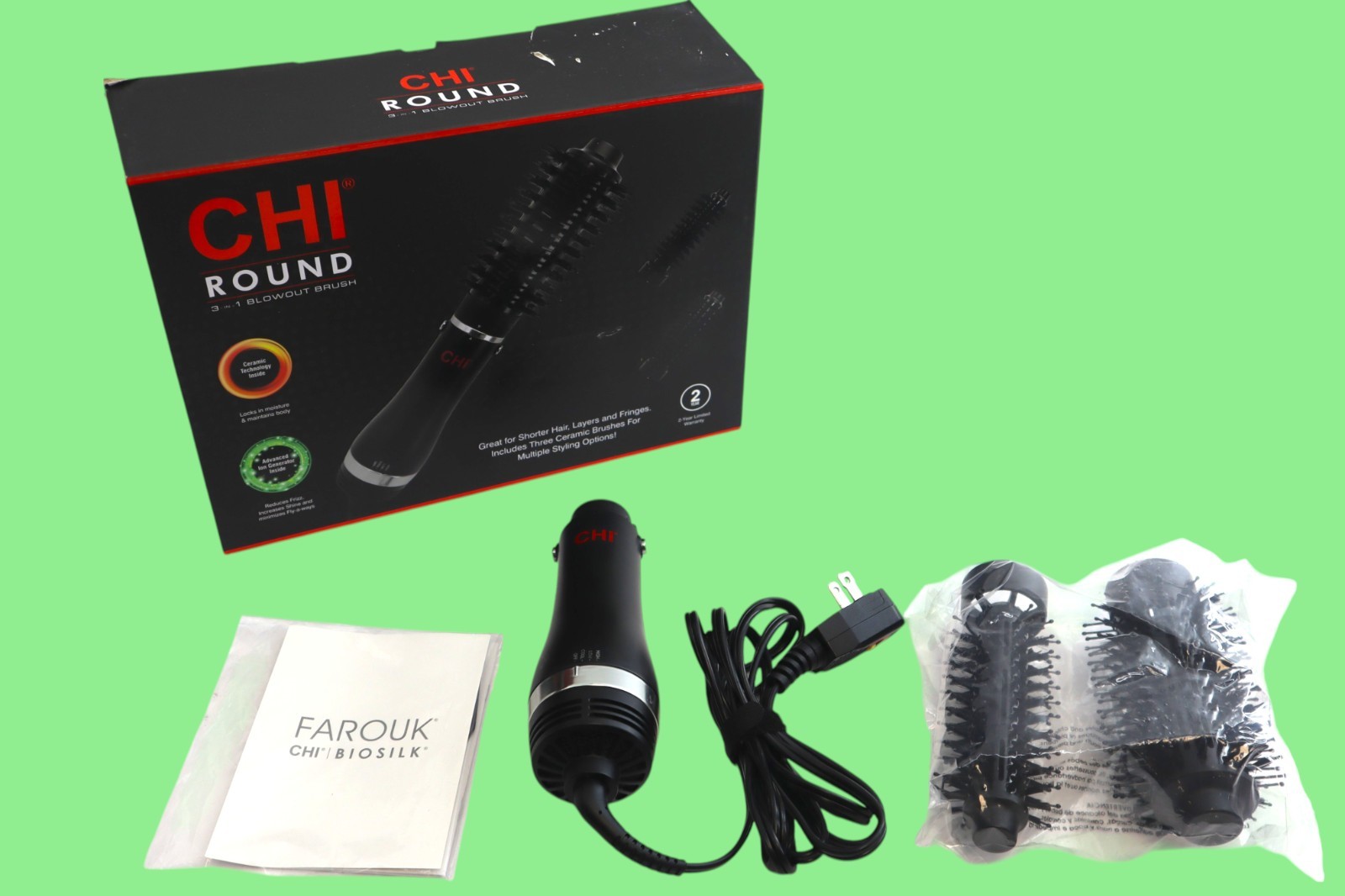 CHI 3-in-1 Round Blowout Brush – 2 Brushes included