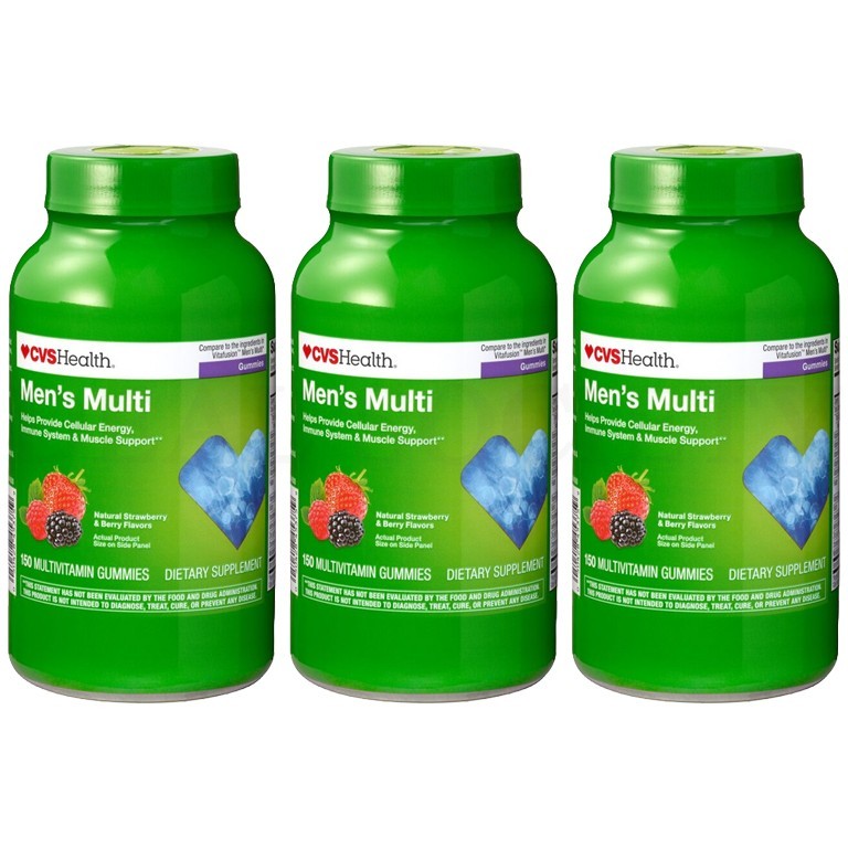CVS Health Men’s Multivitamin Strawberry & Berry Flavor 150 Gummies Lot of 3
