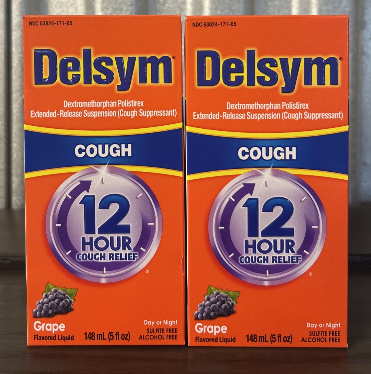 Delsym 12 Hour Cough Relief GRAPE ~ 2 PACK ~ 5 oz each Exp 10/2027