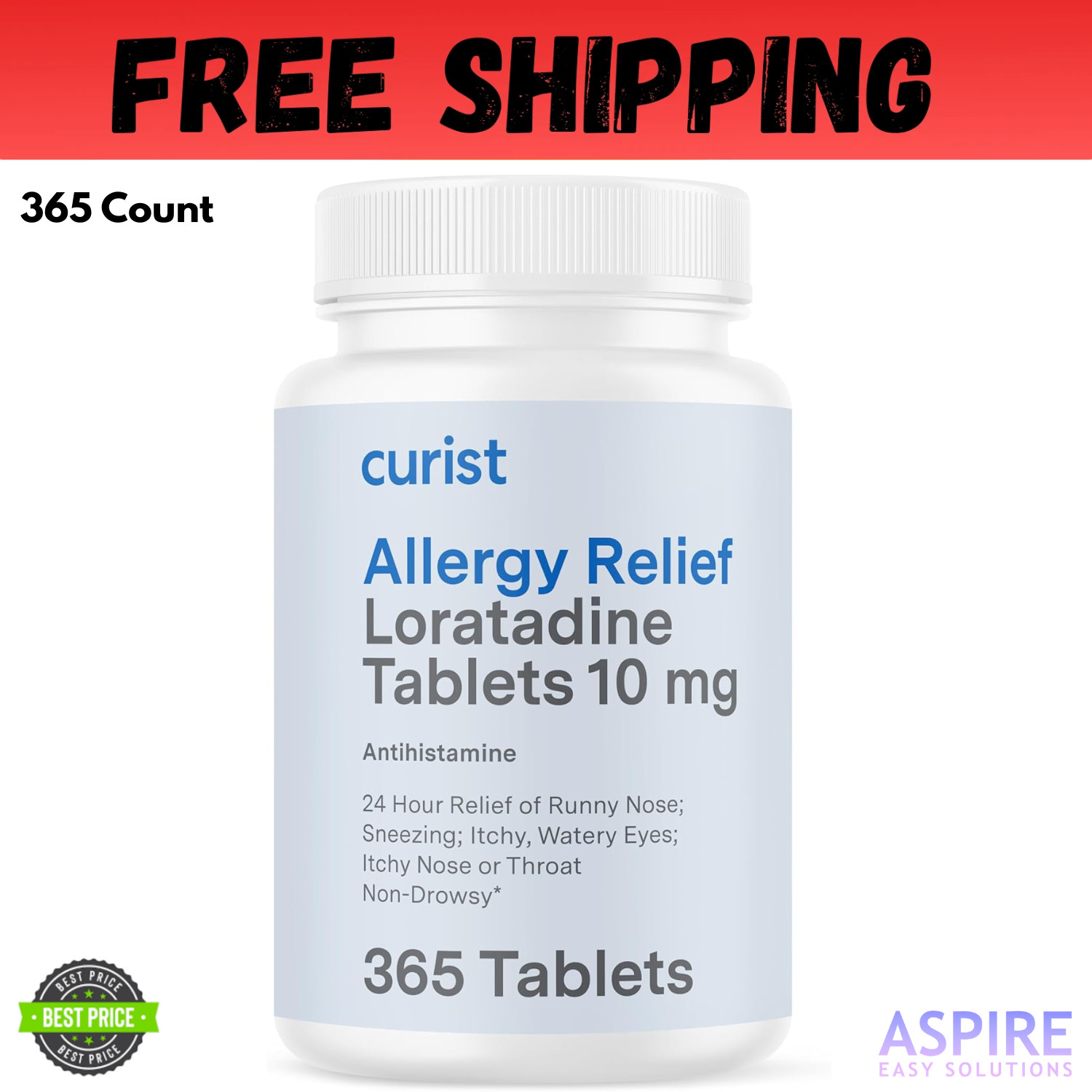 Loratadine 10 mg 365 Tablets | Bulk Loratadine 10mg Allergy Relief …