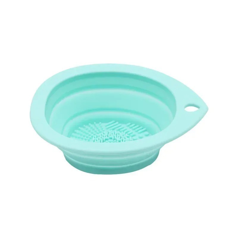 Silicone Makeup Brush Cleaner Foldable Cosmetic Washing Bowl Powder Puff Scrubbe
