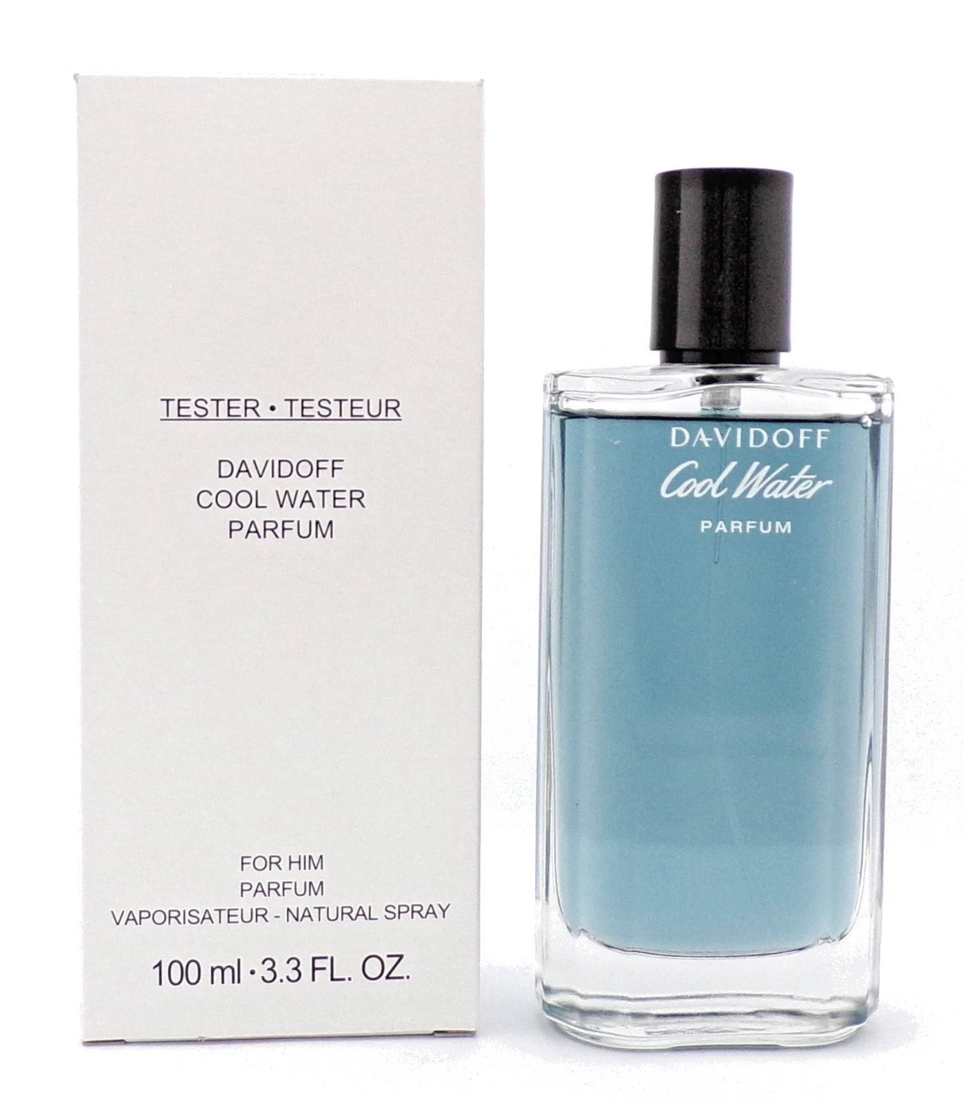 Davidoff Cool Water for Him 3.3 oz./ 100 ml. PARFUM Spray. Tester AS IN PICTURE