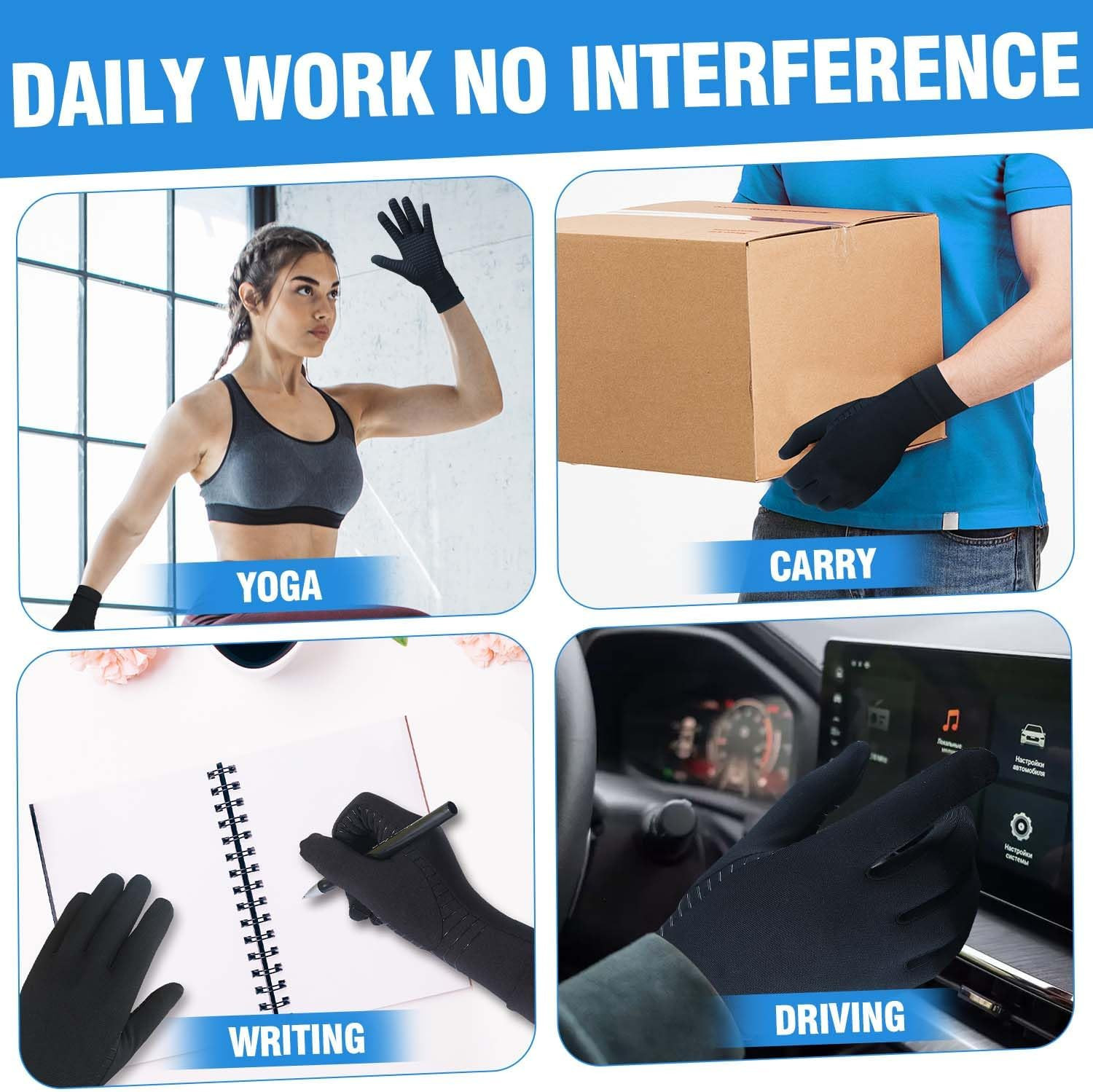 NEW Copper Arthritis Hand Gloves Compression Support Joint Pain Relief Sport US