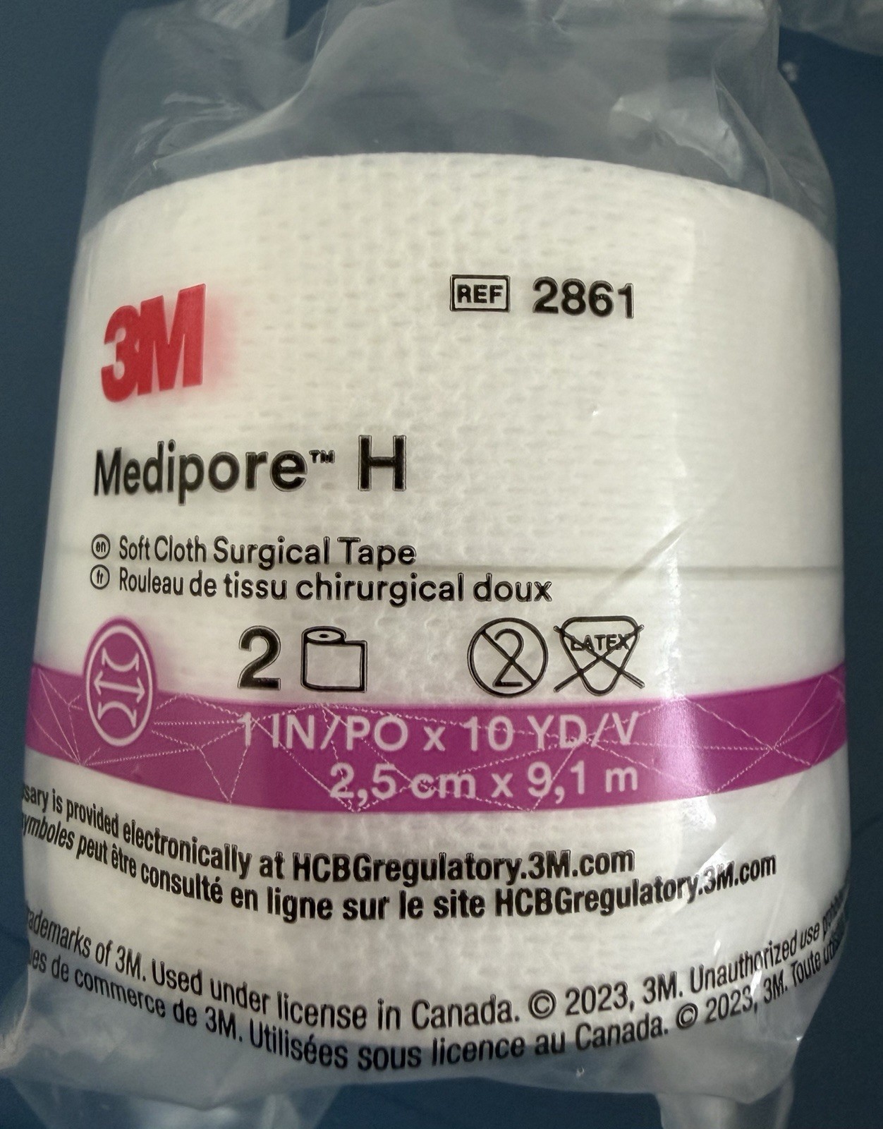 3M Medipore H 1in x 10yd Latex Free Soft Cloth Surgical Tape Wound Care 2861