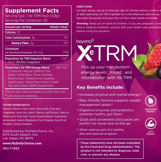 XeTRM 2 Bags (60pcs) Energy Drink / Increase Metabolism (Wild Berry)