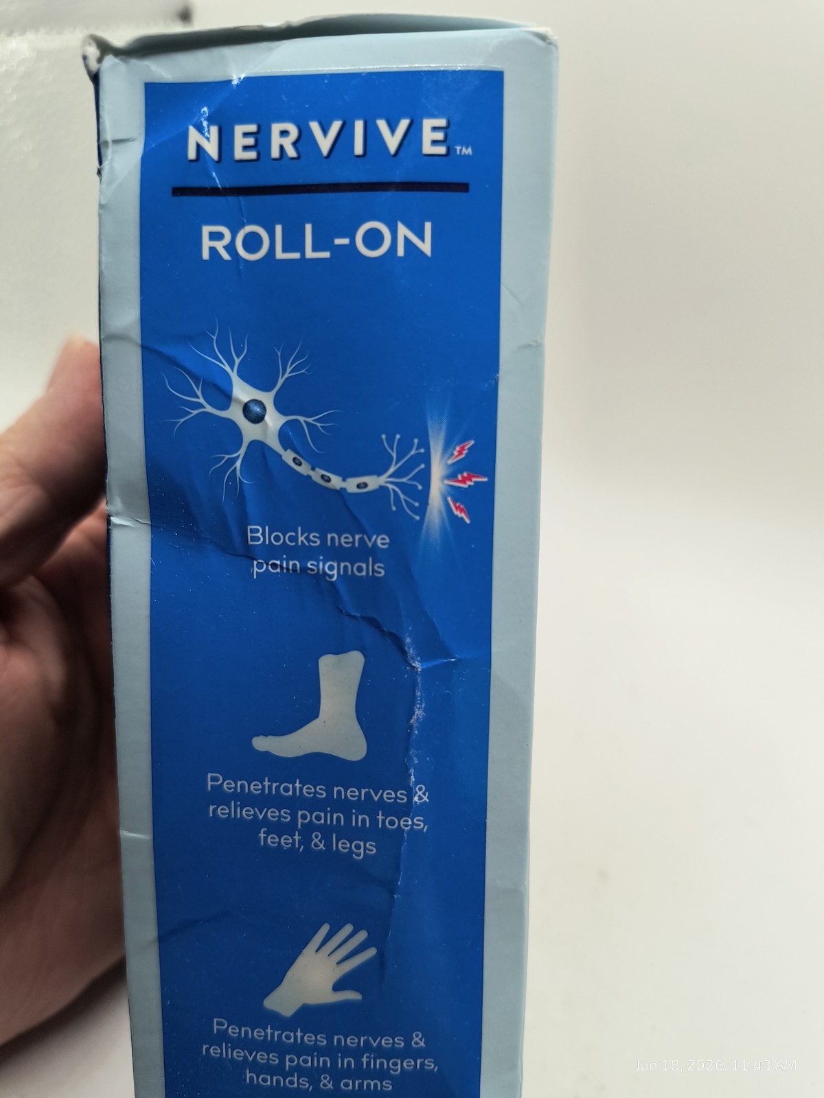 Nervive Pain Relieving Liquid Menthol Roll-On 2.5oz One Box Exp 9/27