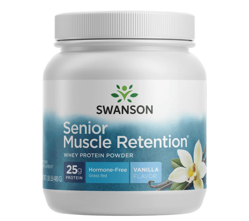 Swanson Senior Muscle Retention Protein Powder Vanilla 1.06LB