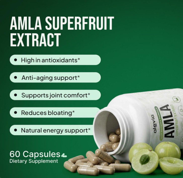 Organic Amla Capsules 1000mg – Indian Gooseberry Amla Fruit Supplement 1-5 pack