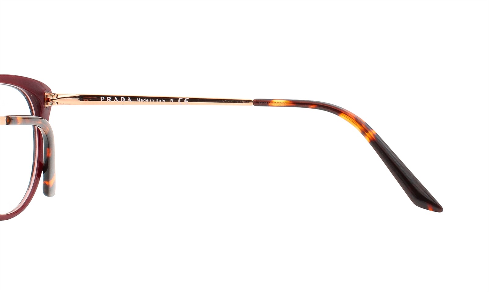 Prada Eyeglasses Glasses VPR 06W UAN-1O1 Glossy Red Rose Gold 53mm with Pouch