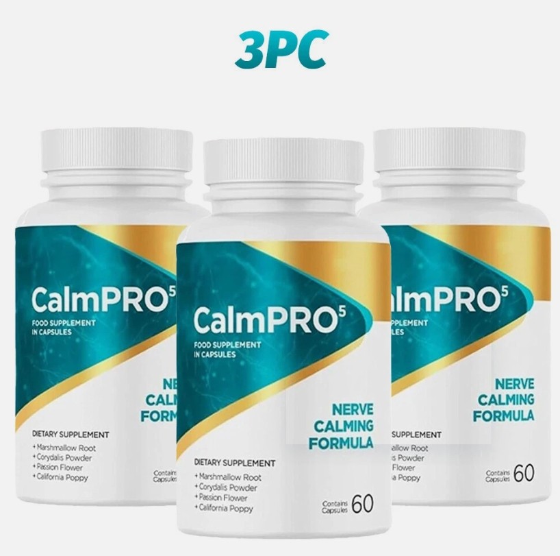 Nerve Calming Formula – 60 Vegan Capsules, GMO-Free CalmPro 5 1 Month Supply