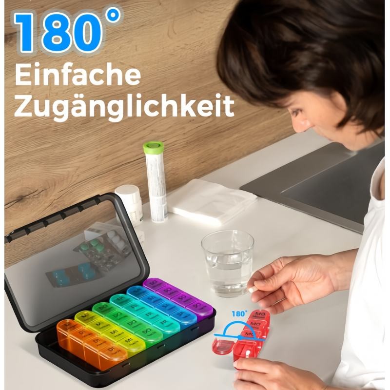 1x Weekly Pill Box Organizer 4 Times a Day 7 day Organizer Case Medicine Storage