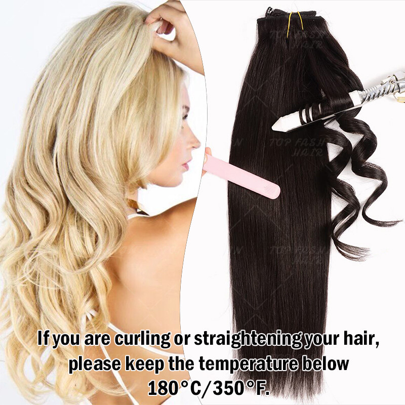 100% Clip In Remy Human Hair Extensions Full Head 8pcs Weft 10-24inch Highlight