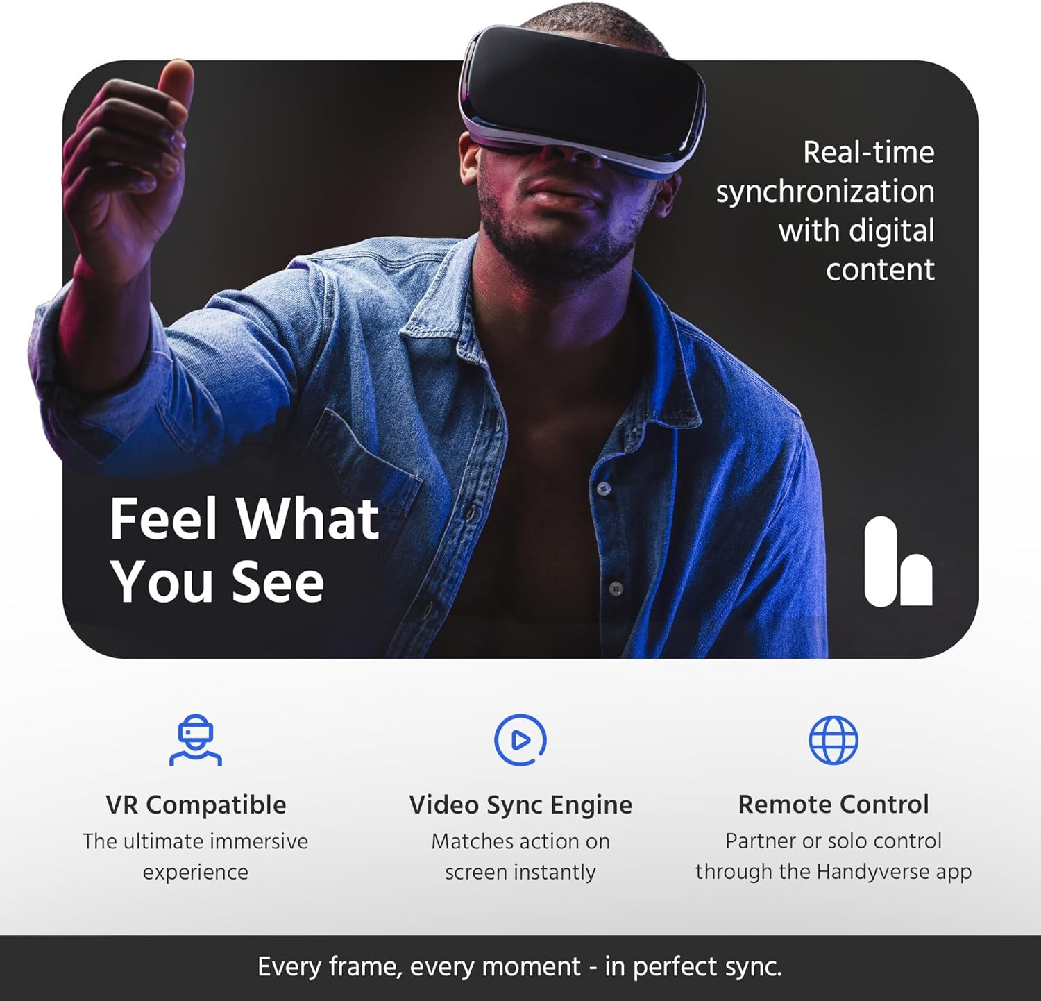 The HANDY Male Automatic Masturbator Stroker Men Interactive VR Sex Toy Sealed