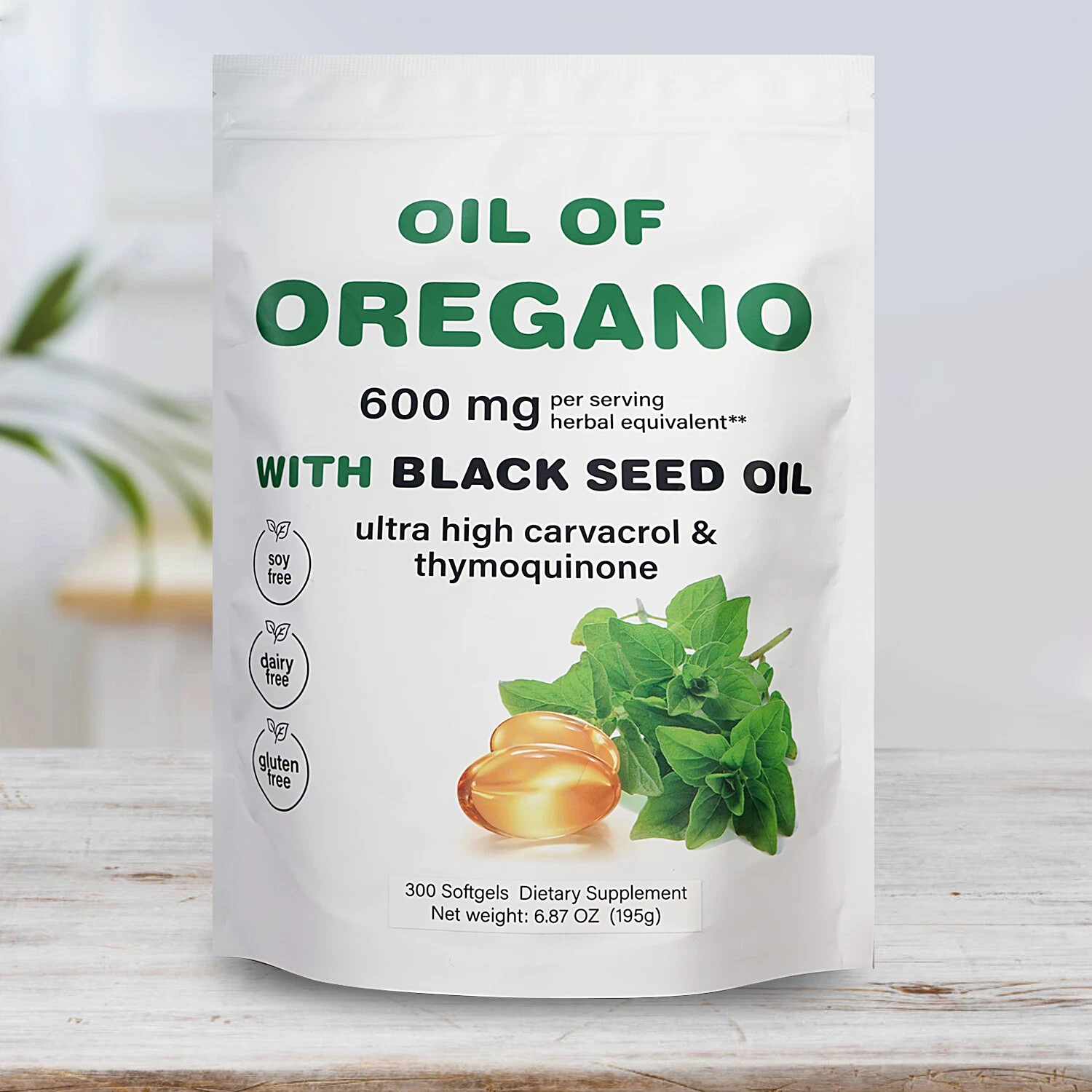 Ingredients Oil of Oregano 300 Softgels Formulated with Black Seed Oil Strength