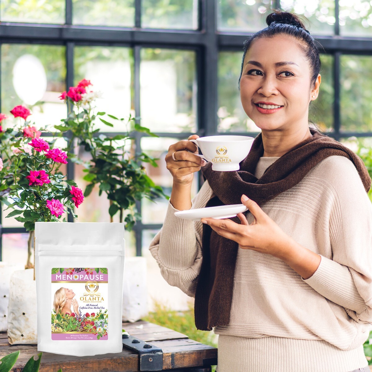Cranberry Infused Menopause Support Tea with Rooibos, Elderberries, Ashwagandha