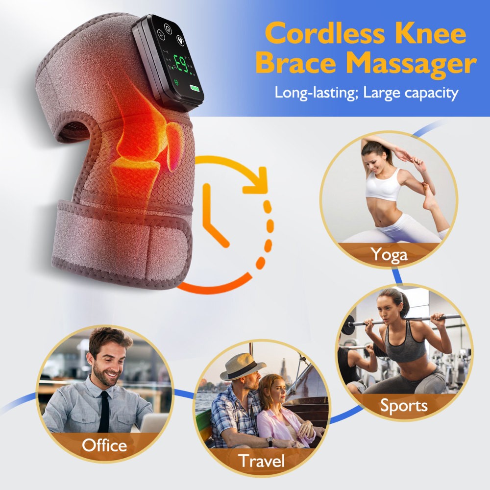 Electric Knee Massager Massage Pad with Heat Joint Pain Relief Blood Circulation