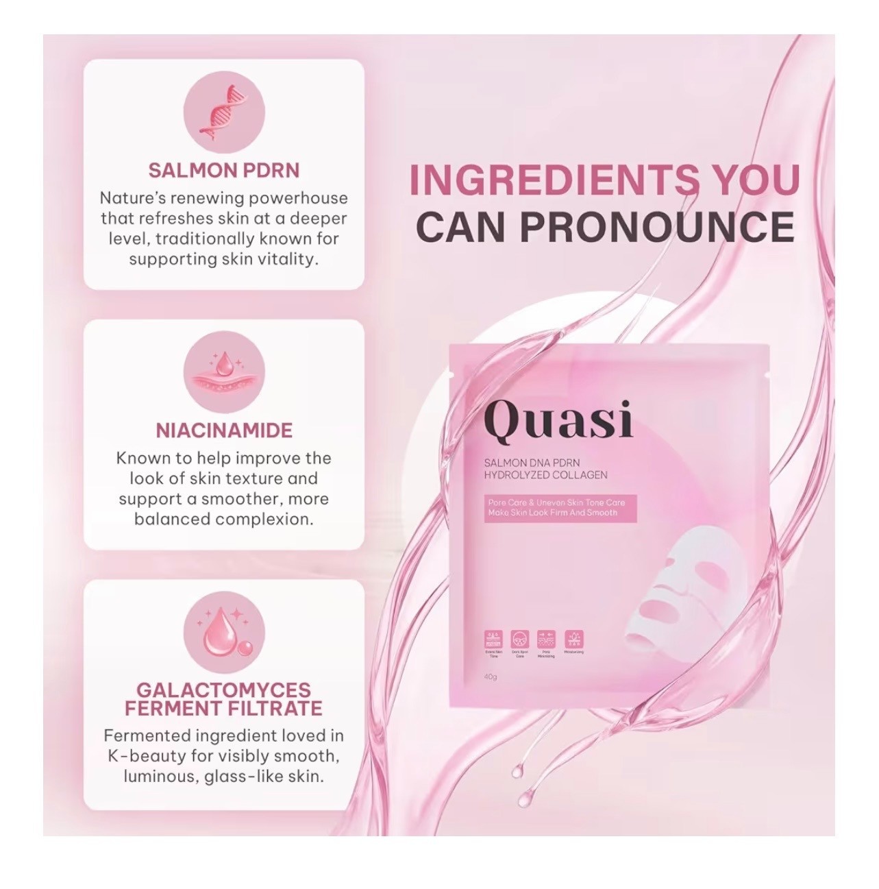 Original Collagen Mask with Salmon PDRN Korean Skin Care Gel Mask for Hydration