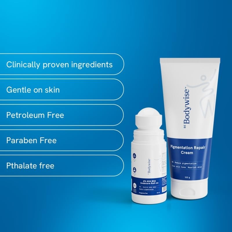 Be Bodywise Advanced Pigmentation Kit Underarm Roll-On (50ml) & Cream (100g)