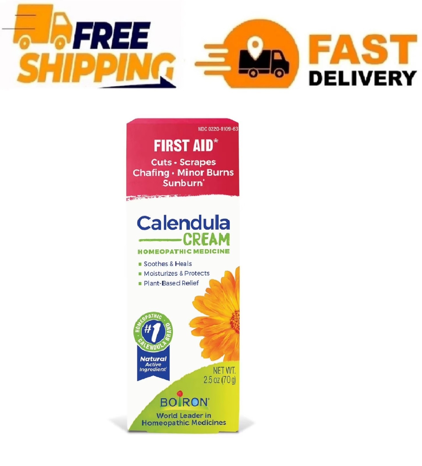 Boiron Calendula Cream, Homeopathic Medicine for First Aid, Cuts, Scrapes, Chafi