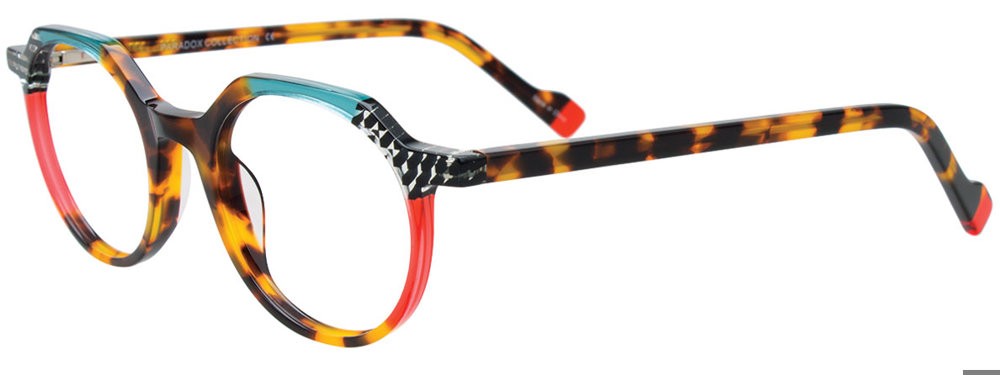 PARADOX P5096 Eyeglasses Eye Glasses 010 Multicolor Multipattern Tortoise & Red