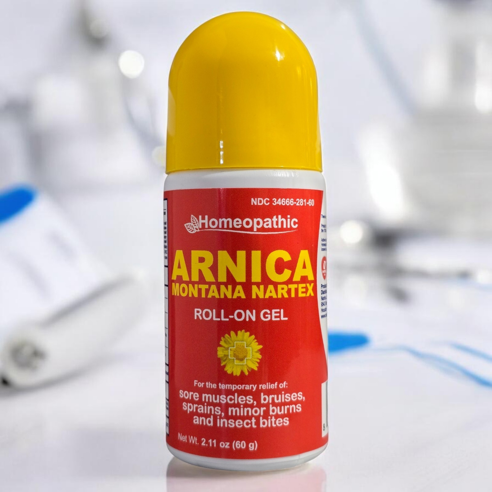 Arnica Montana Nartex Pain Relief Roll-On Gel Sore Muscles Insect Bites Sprains