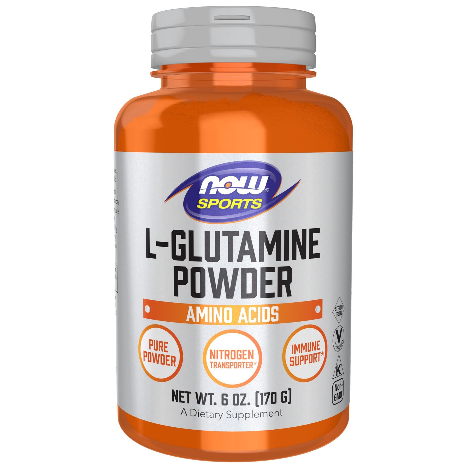 NOW Foods Sports Nutrition, L-Glutamine Pure 6 Ounce (Pack of 1), Off White