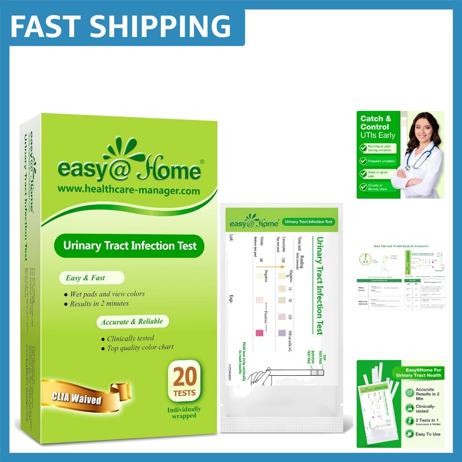 FSA Eligible 20 Count Urinary Tract Infection Strips – Quick & Accurate
